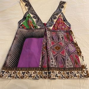 Etro Multiprint Silk Empire Waist Blouse